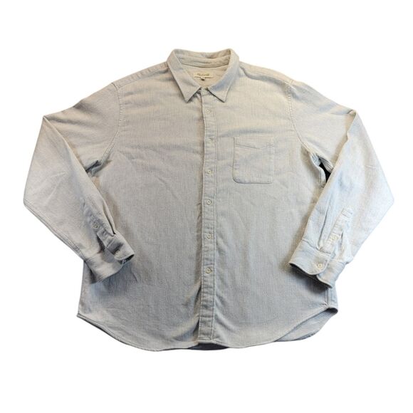 Madewell Boyfriend Shirt Button Up White Oversized Single Pocket Flannel Size XL - Picture 1 of 10